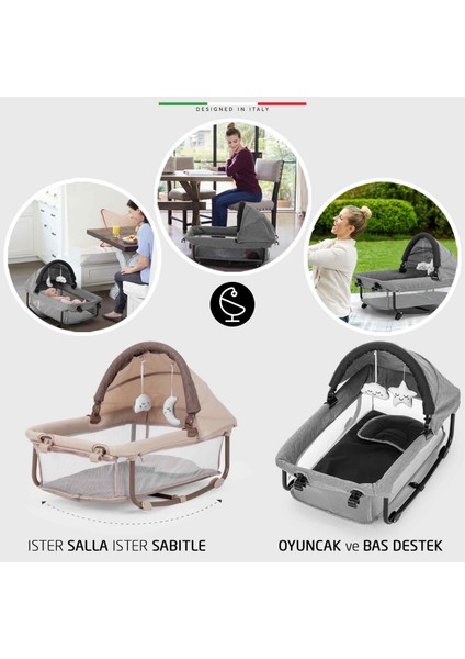 Bonte 2 6in1 Lüks Anne Yanı Oyun Parkı Park Yatak Xl 70X120 cm Kahverengi fırsatları