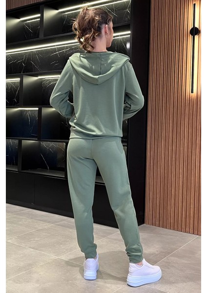 Kadın Cepli Fermuarlı Sweat Pantolon Eşofman Takımı P-00014606 fırsatları