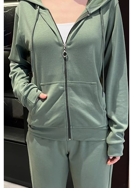 Kadın Cepli Fermuarlı Sweat Pantolon Eşofman Takımı P-00014606 modelleri
