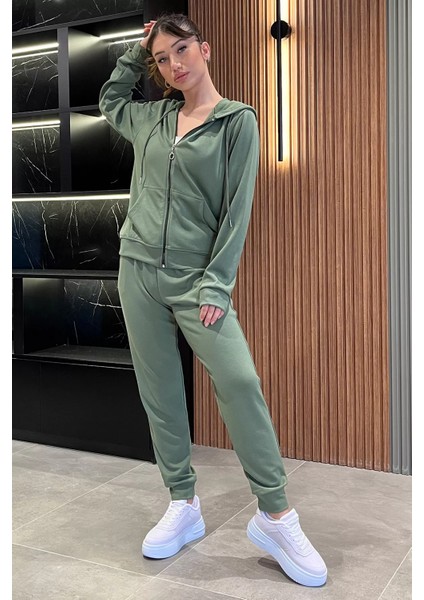 Kadın Cepli Fermuarlı Sweat Pantolon Eşofman Takımı P-00014606 fiyatları