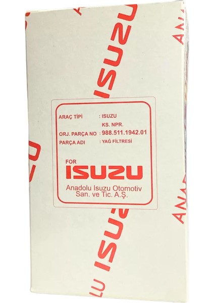 Isuzu NPR59 Yağ Filtresi | Oem: 988.511.1942.01