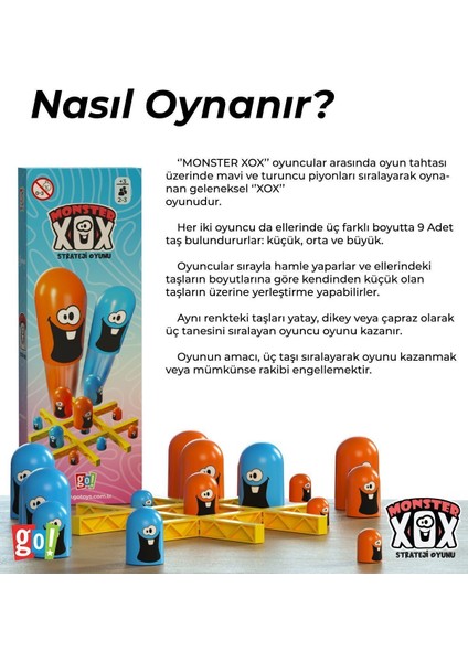 Monster Xox Kutu Oyunu Strateji ve Eğlence Dolu 3 Yaş ve Üzeri İçin indirimleri
