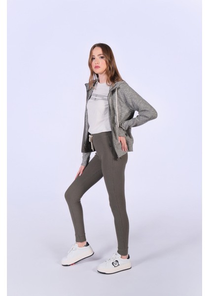Slim Fit Kaşkorse Kapşonlu ve Fermuarlı Sweatshirt fiyatları