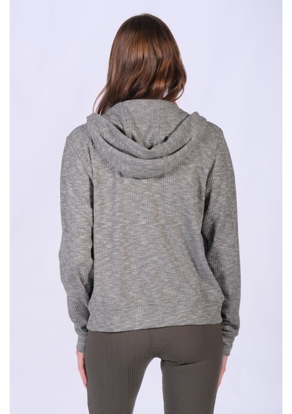 Slim Fit Kaşkorse Kapşonlu ve Fermuarlı Sweatshirt modelleri