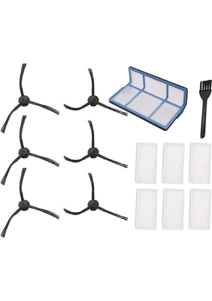 Robot Süpürge Ilife V3 V3S V5 V5S Için Vakum Filtre Takımı Yedek Parçası, Pro Robot Süpürge Filtreleri ve 6 Yan Fırça ve 1 Birincil Filtre ve 1 Fırça (Yurt Dışından)