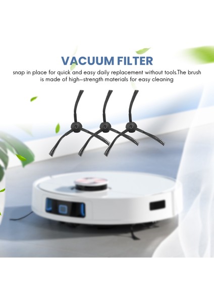 Robot Süpürge Ilife V3 V3S V5 V5S Için Vakum Filtre Takımı Yedek Parçası, Pro Robot Süpürge Filtreleri ve 6 Yan Fırça ve 1 Birincil Filtre ve 1 Fırça (Yurt Dışından)