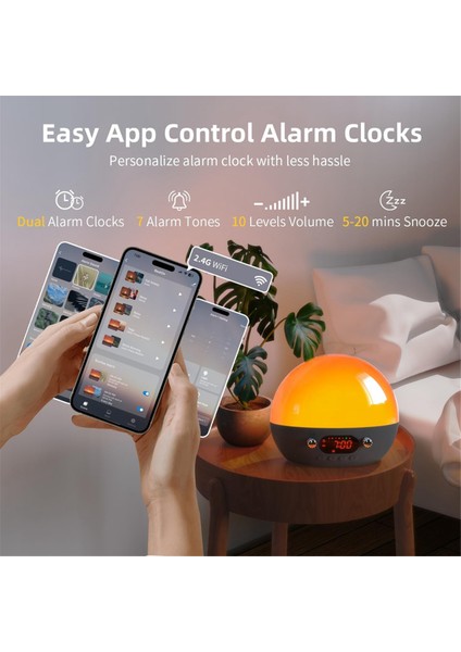 Yatak Odası Için Sunrise Çalar Saat Bluetooth Hoparlör 11 Beyaz Gürültü Ses Makinesi, Gün Batımı Gece Işığı Çocukları Uyandırır (Yurt Dışından) fırsatları