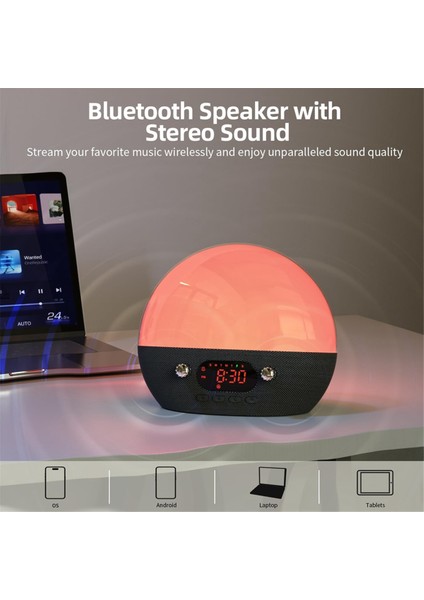 Yatak Odası Için Sunrise Çalar Saat Bluetooth Hoparlör 11 Beyaz Gürültü Ses Makinesi, Gün Batımı Gece Işığı Çocukları Uyandırır (Yurt Dışından) indirimleri