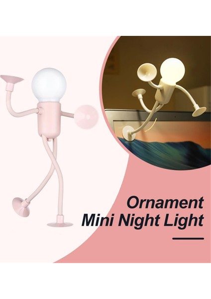 En Yeni Kendin Yap Şekilli Sporcu Gece Lambası Yatak Odası, Banyo ve Noel Dekoru Yatak Odası Masaüstü Atmosfer Lambası Pembe (Yurt Dışından)