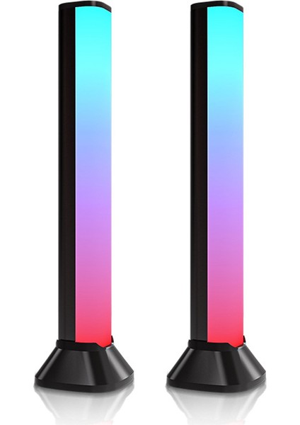 USB Atmosfer Işığı 5W Rgb+W Masaüstü Sesle Etkinleştirilen Rgb Sihirli Renk Alma Ev Dekoratif Yatak Odası Gece Lambası-A (Yurt Dışından)