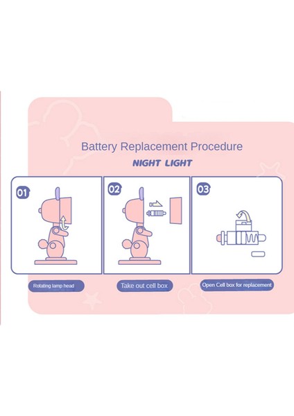 LED Gece Işıkları Karikatür Hayvan Katlanır Masa Lambası Sevimli Evcil Hayvan Şekli Göz Koruma Lambası, Pembe Dinozor (Yurt Dışından)