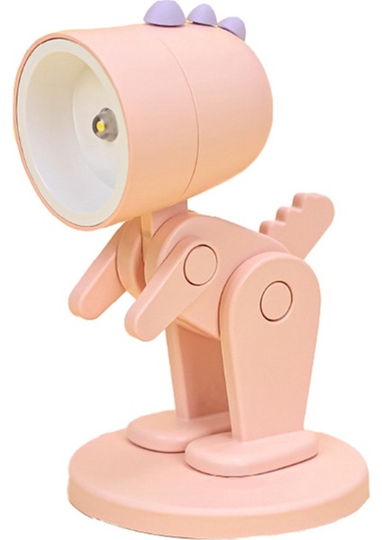 LED Gece Işıkları Karikatür Hayvan Katlanır Masa Lambası Sevimli Evcil Hayvan Şekli Göz Koruma Lambası, Pembe Dinozor (Yurt Dışından)