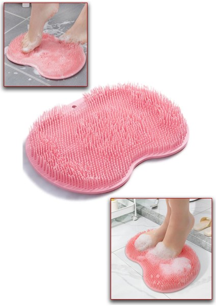 Vantuzlu Silikon Banyo Duş Fırçası Ayak Masaj Pedi Sırt Kesesi