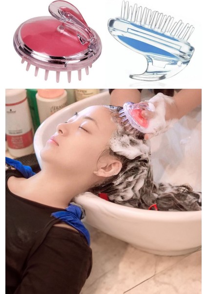 Yumuşak Fırça Slikon Yumuşak Duş Saç Yıkama Fırçası Tutamaçlı