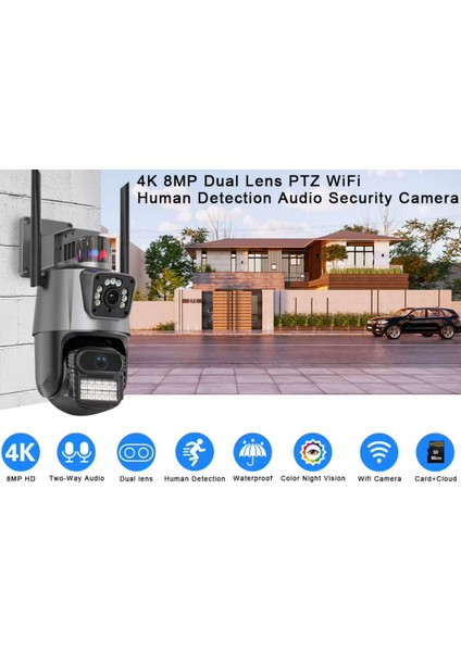 CMR45 Üç Lens Wifi Ip Kamera 4K Hd Ptz Kamera Otomatik İzleme Güvenlik Güvenlik Kamerası indirimleri