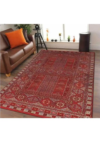 7/24 Retro Tarzı 80 x 150 cm Toz Barındırmaz Viskon Yolluk Halı 0234-BRD