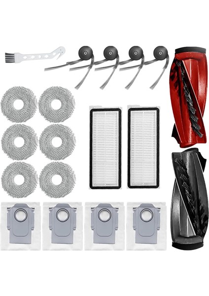 Roborock Qrevo CURVE/P20 Pro Elektrikli Süpürge, Ana Fırça, Yan Fırça, Filtre, Paspas, Toz Torbaları Için Yedek Aksesuar Seti (Yurt Dışından)