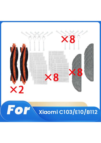 Xiaomi C103/E10/B112 Robot Süpürge Paspası 3c Gelişmiş Sürüm Aksesuarları Için 26 Adet Ana Yan Fırça Filtre Bez Toz Torbası (Yurt Dışından)