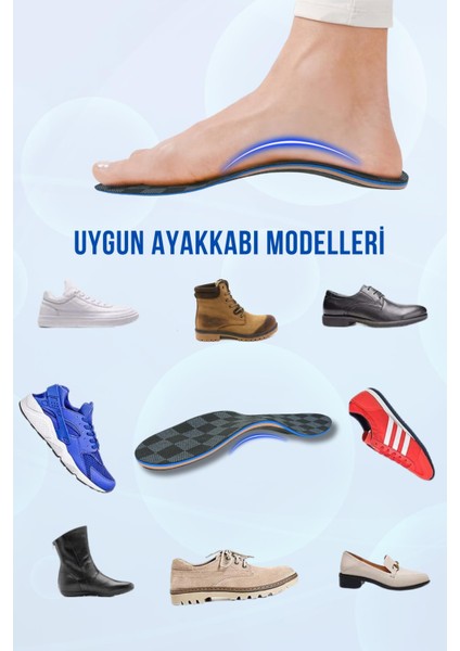 Handmade Starflex Tabanlık Tabanlık,Düz Taban Destekleyici Tabanlık Siyah