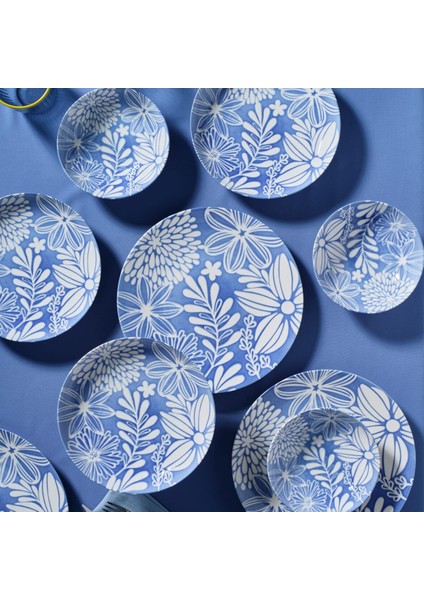 Camelia 6 Kişilik 18 Parça Yemek Takımı 41866 -Mavi fiyatları