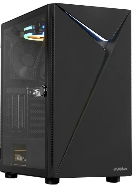 Gamdıas Argus E4 Elıte 750W 80+ Tempered Glass USB 3.0 Siyah 120MM LED Fanlı Gaming Kasa