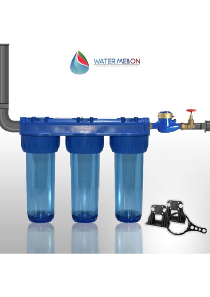 Daire Bina Sayaç Girişi 3 Aşama Su Arıtma Cihazı Ağır Kireç Önleyici Yumuşatma Sistemi modelleri