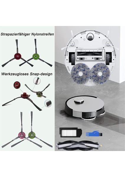 X1 Omni Turbo Robot Süpürge Ana Yan Fırça Hepa Filtreleri Paspas Bezi Yedek Parçaları (Yurt Dışından)