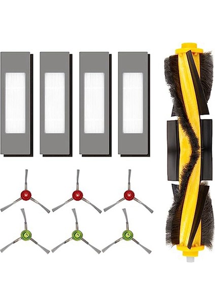 Cobos Süpürge Aksesuarları Için Uygundur Ozmot8 T9 N8PRO Yan Fırça Rulo Filtresi 11 Parçalı Yedek Aksesuar Seti (Yurt Dışından)
