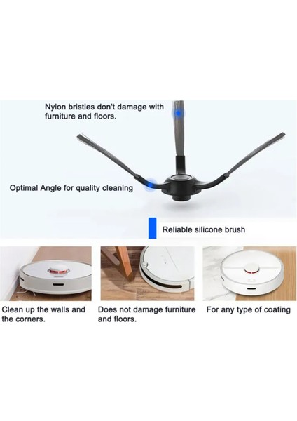 Mi Robot Vacuum-Mop Pro STYTJ02YM 2s 3c/ V2 V3 Se/ 3490 3690 Ana Yan Fırça Hepa Filtre Mop Parçaları (Yurt Dışından)