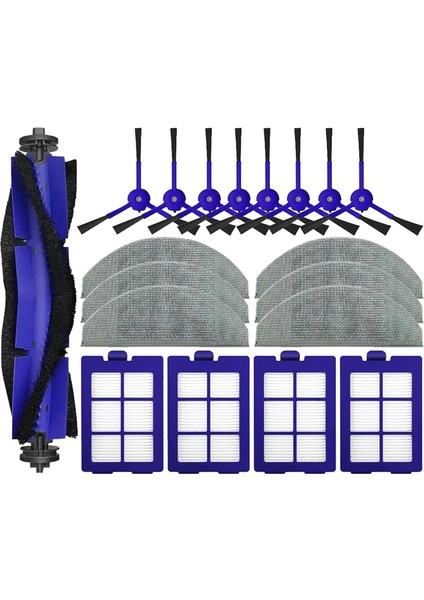 Robovac X8 Hibrit Elektrikli Süpürge Ana Yan Fırça Paspas Bezi Pedleri Hepa Filtre Yedek Parça Aksesuar Takımı (Yurt Dışından)