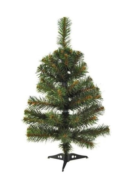 Yılbaşı Çam Ağacı 60 cm Yeşil Plastik Yoğun Dallı Dayanıklı Ayaklı Tek Parça Tasarım