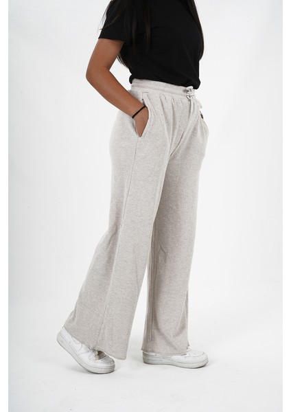 Kız Çocuk Kadife Kumaş Fitilli Jogger Pantolon