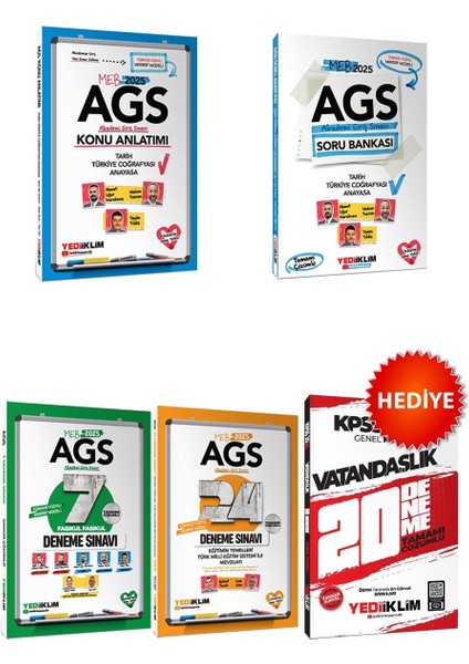 Yediiklim 2025 Meb Ags Tarih Türkiye Coğrafyası Anayasa Konu Soru 7 Deneme 24 Deneme ve Vatandaşlık Deneme Hediye