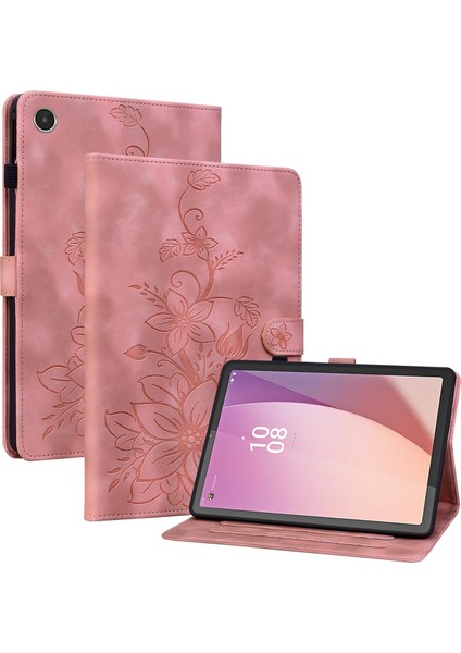 Lenovo Tab M8 4. Nesil TB300FU Için Kabartmalı Deri Kılıf (Yurt Dışından)