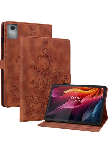 Lenovo Tab K11 Plus Için Kabartmalı Deri Kılıf (Yurt Dışından)