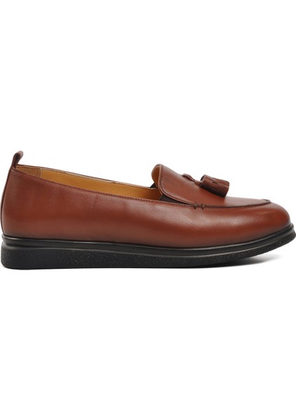 Ayakmod Taba Kadın Loafer Ayakkabı modelleri