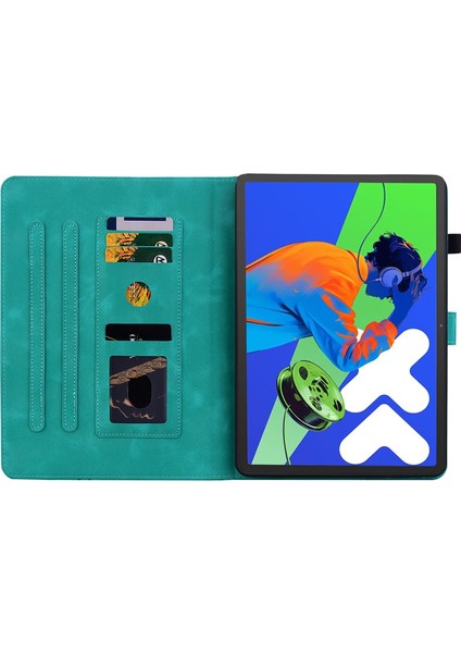 Lenovo Tab P12 12.7 2025 Için Kabartmalı Deri Kılıf (Yurt Dışından) fırsatları