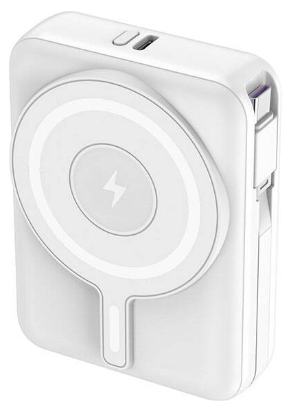 LP-PW002 Dijital LED Göstergeli Type-C & Lightning Kablosuz Taşınabilir Powerbank 10.000 mAh