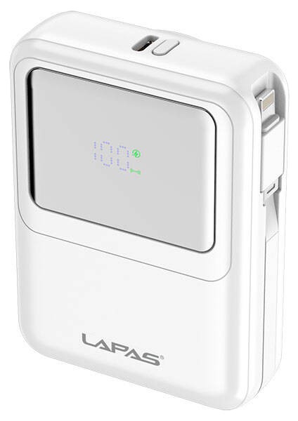 LP-PW002 Dijital LED Göstergeli Type-C & Lightning Kablosuz Taşınabilir Powerbank 10.000 mAh