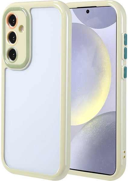 Galaxy S24 Kılıf Kamera Korumalı Renkli Kenar ve Çerçeve Tasarımlı Vitamin Kapak