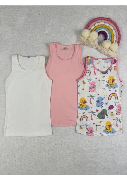 Fil Desenli 3lü Çocuk Atlet Set