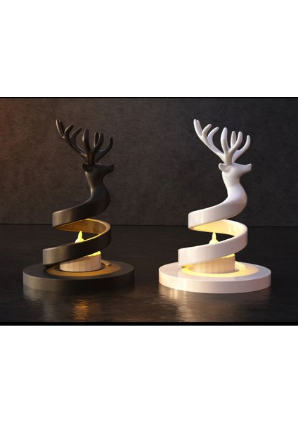 Özel Tasarım Geyik Tea Light Dekoratif Hediyelk Bioplastik Tealight Mumluk
