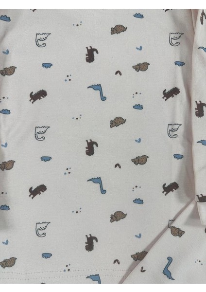 Dinozor Desen Pudra Kız Çocuk Pijama Takım modelleri