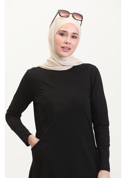 Iki Iplik Cepli Spor Tunik 10503-04 Siyah