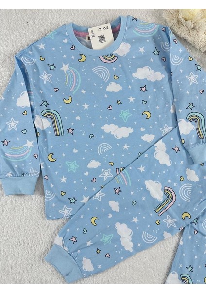 Bulut Desen Mavi Kız Çocuk Pijama Takım fiyatları