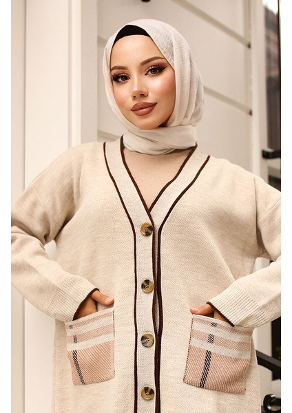 Cepli Hırkalı Triko Takım 24116-01 Taş modelleri
