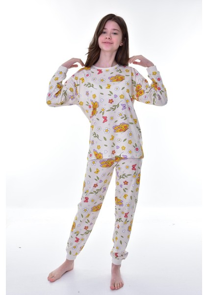 Kelebek Çiçek Çocuk Pijama Takımı