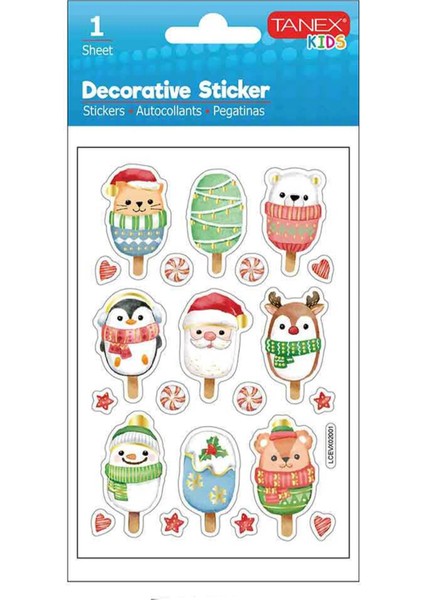 Tanex Dondurma Şekilleri Yılbaşı Serisi Sticker