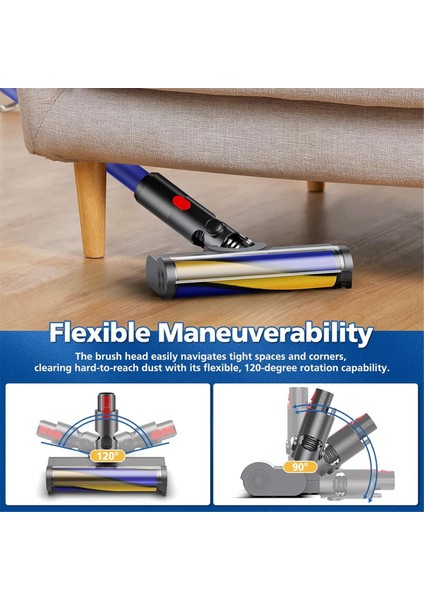 Dyson V7 V8 V10 V11 V15 Kablosuz Temizleyiciler Zemin Fırçası Başlığı Için Toz Algılama Işığına Sahip Motorhead Elektrikli Süpürge Ek Parçaları (Yurt Dışından)