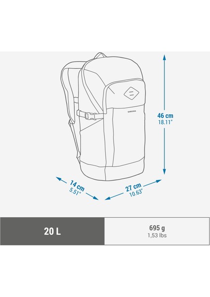 Quechua Outdoor Sırt Çantası - 20 L - NH Arpenaz 500